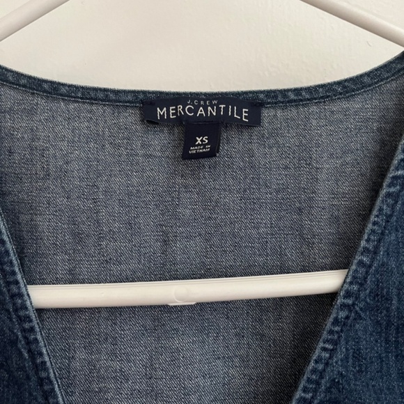 J. Crew Factory | Chambray ruffle faux-wrap dress - Picture 4 of 5